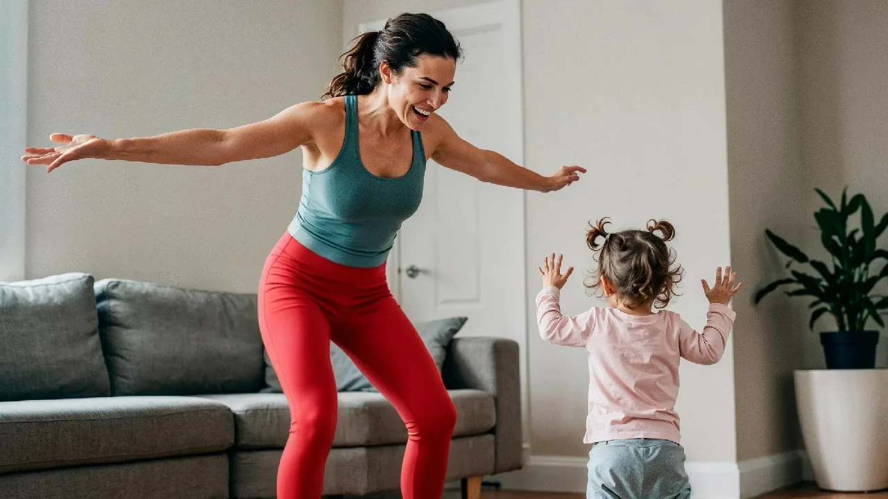 Allenati in 15 minuti: pliometria per mamme sempre in movimento. Esercizi da provare subito (anche col tuo bimbo che ti guarda curioso)